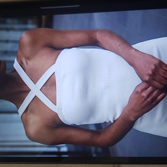 The Drop Women's Whisper White Strappy Rib Midi Dress by @signedblake. Size 3X - Picture 5 of 8